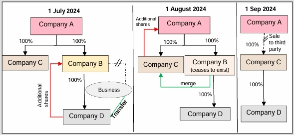 Example 14: Subsequent transfer of shareholder