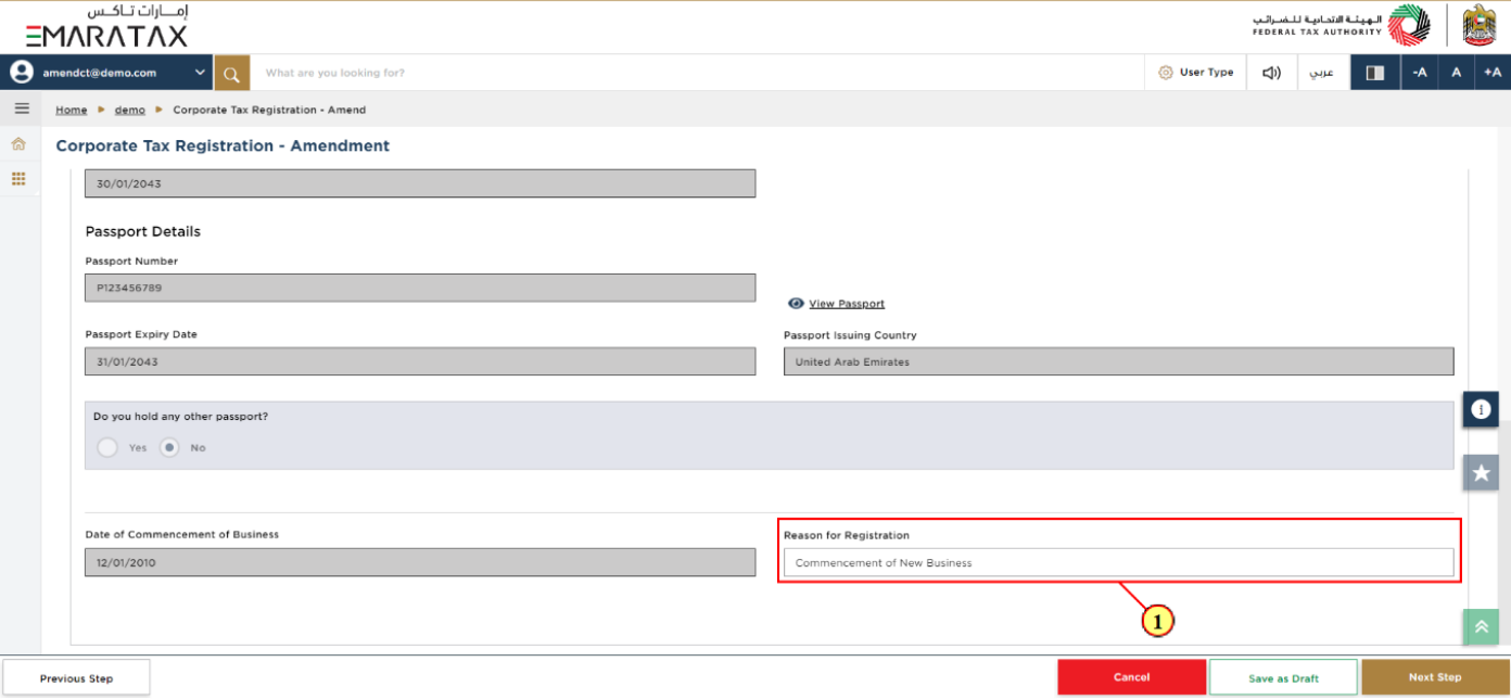 Entity Details Section