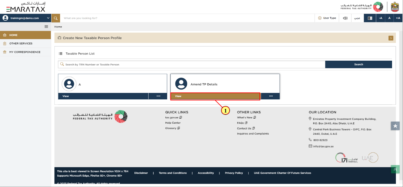 Taxable Person Details